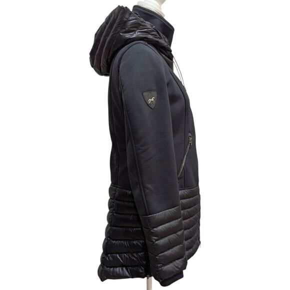 Goode Rider Ladies Medium Around Town Goose Down Coat Softshell Puffer Hooded - Picture 9 of 14